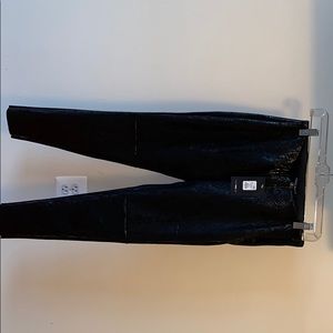 High waisted black suede, snake print pants